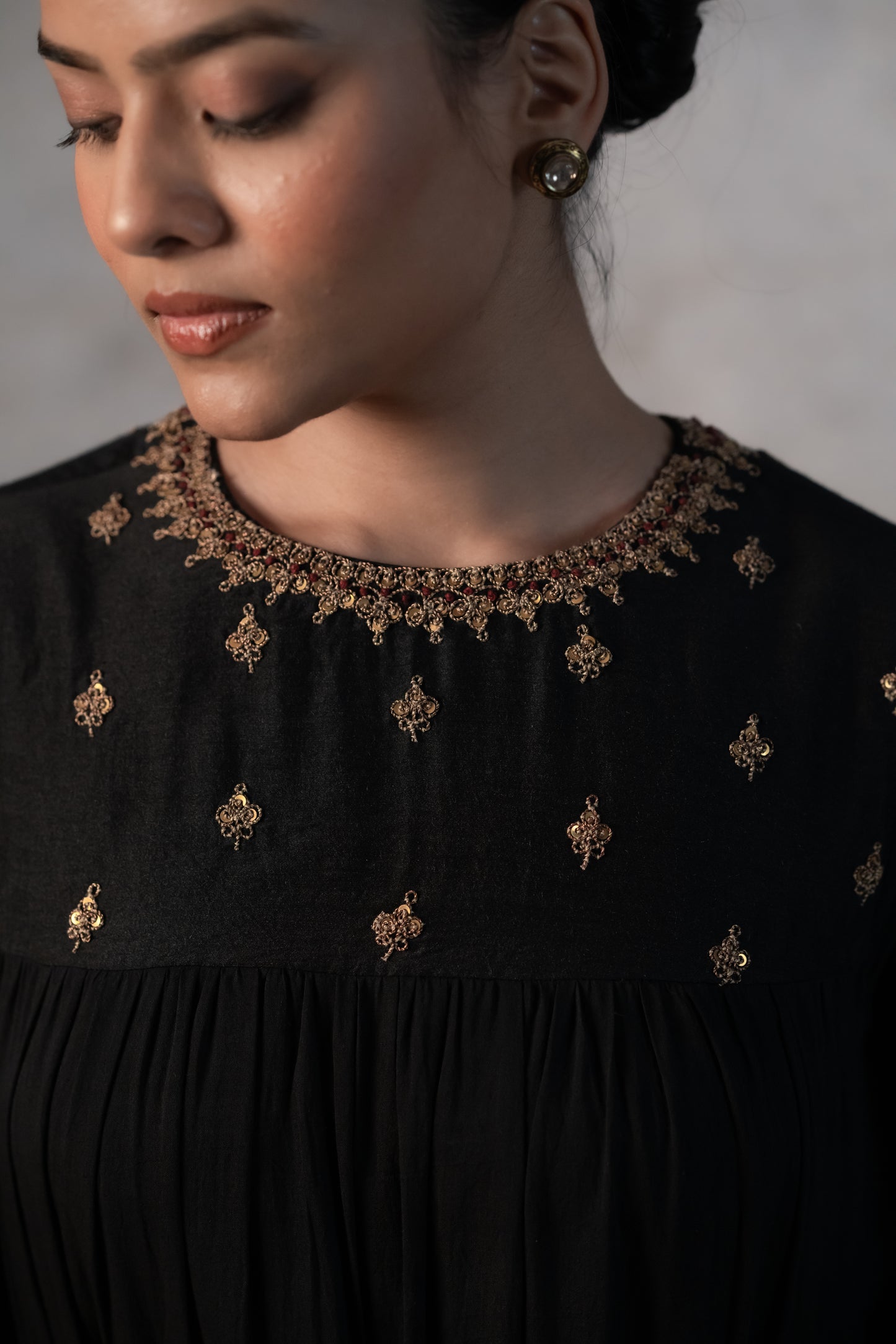 BLACK TIERED MUL ANARKALI