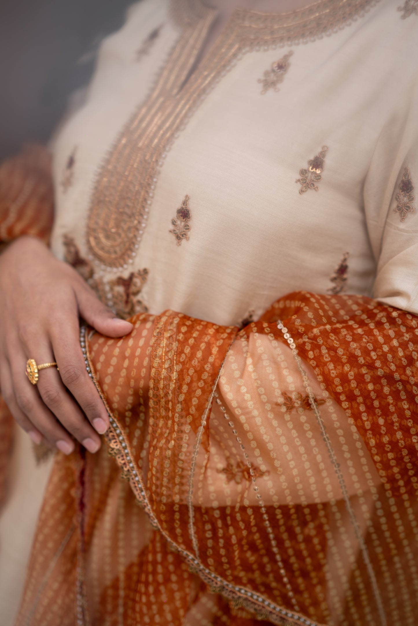 IVORY MOGA SILK KURTA SET