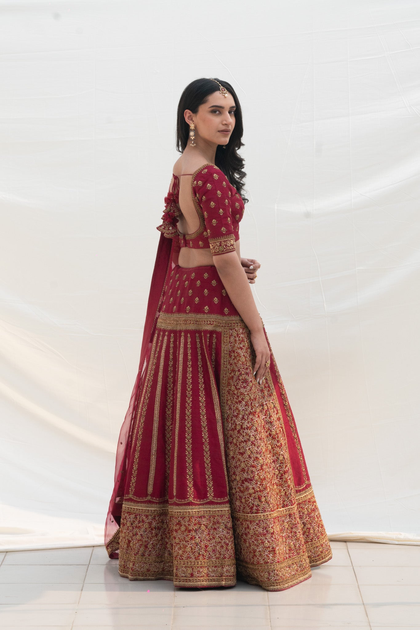 SCARLET RED LEHENGA