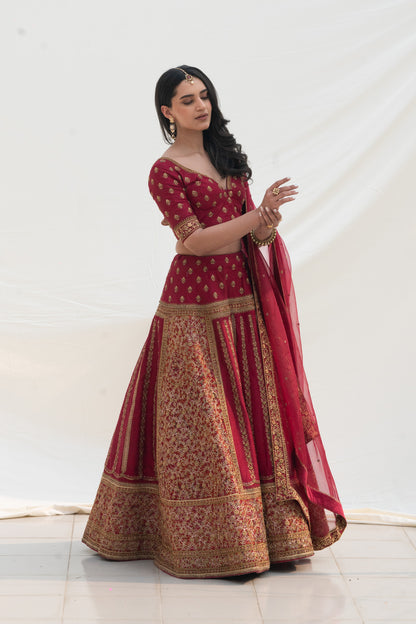 SCARLET RED LEHENGA