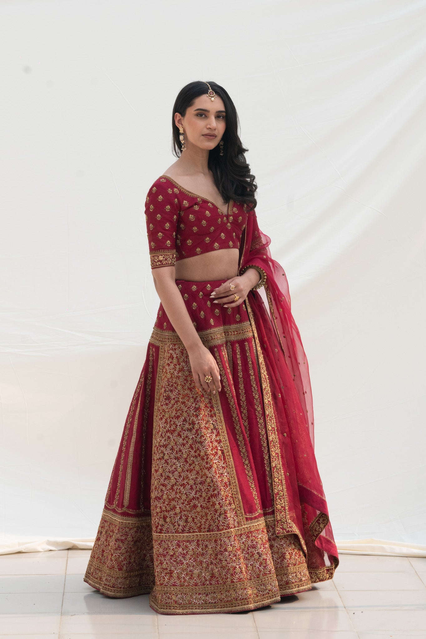 SCARLET RED LEHENGA