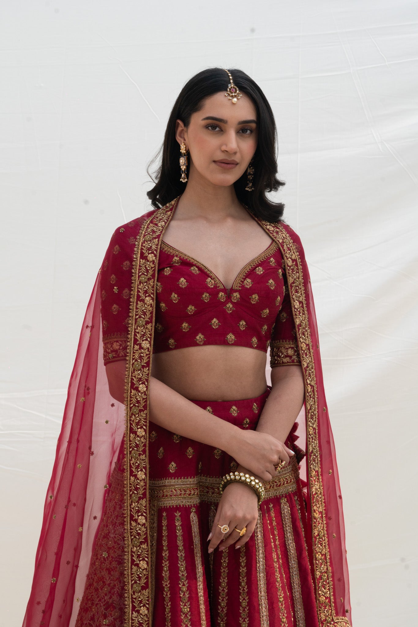 SCARLET RED LEHENGA