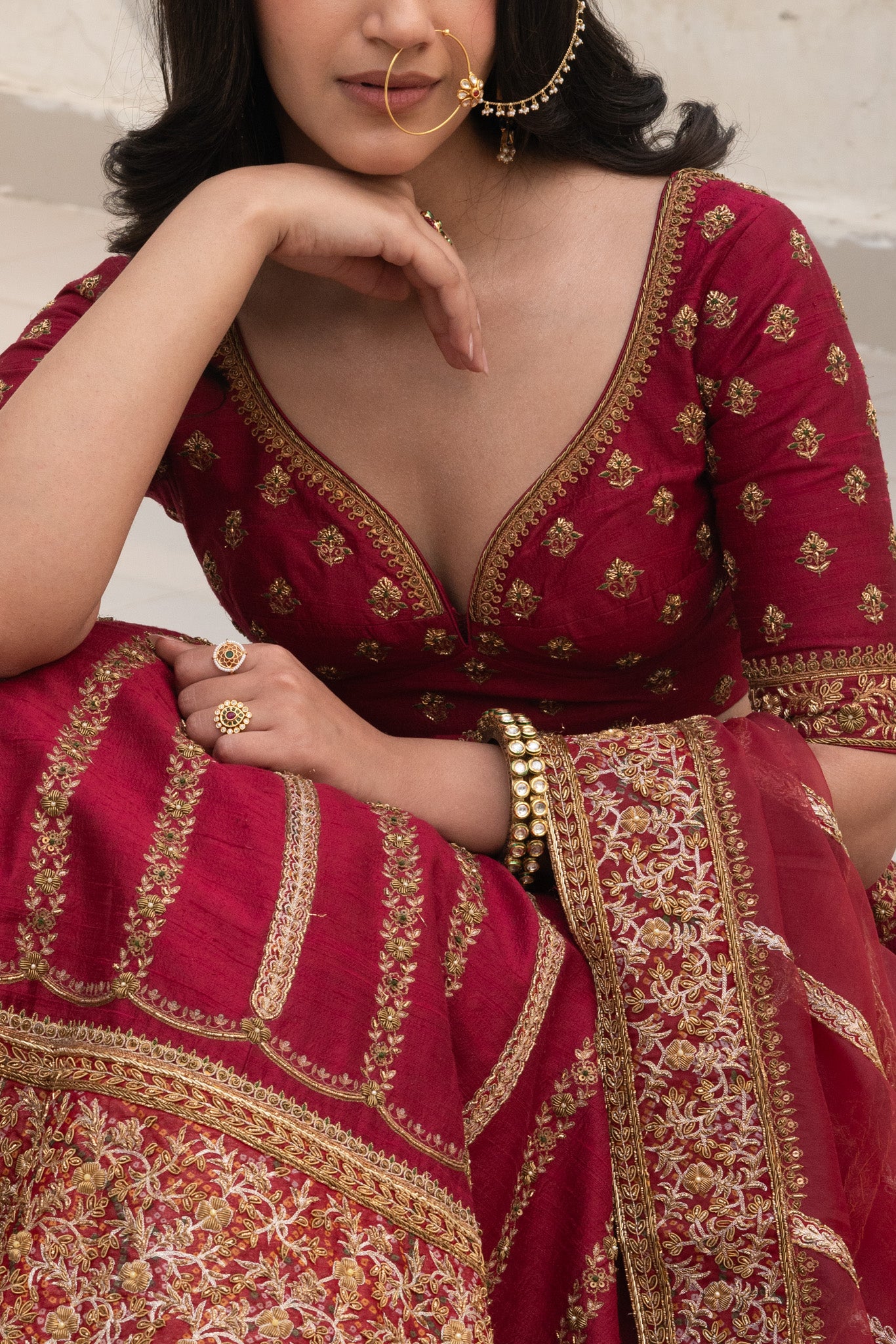 SCARLET RED LEHENGA